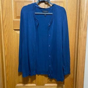 Lane Bryant Blue Knit Button Down Sweater 18/20